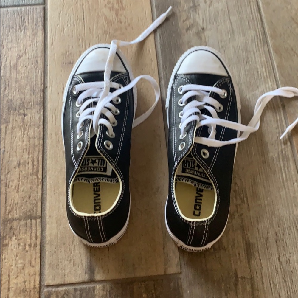 leather black converse